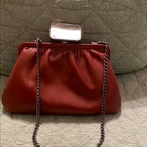 Brand New! Elegant Brown Leather Chain Bag